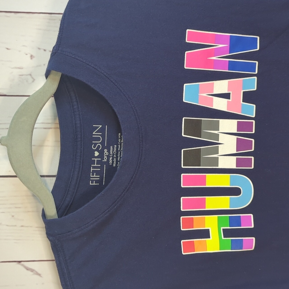 HUMAN T-Shirt Junior Large Gay‎ Pride, Pansexual, Asexual, Transgender, Bisexual - Picture 5 of 9
